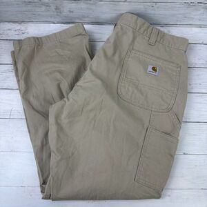 Carhartt B324 DKH Twill Pants Men's 42x30 Work Relaxed Fit utility Dark Khaki